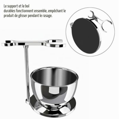 Coffret de rasage Grutti avec support, bol et blaireau, vue principale