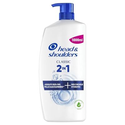 Shampoing Head & Shoulders Classic 2 en 1 Antipelliculaire Pompe, 1000 ml, vue principale