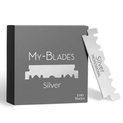 Lames de rasoir My-Blades Silver, 100 demi-lames simple tranchant, vue principale