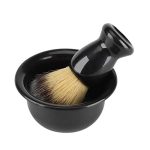 Nikou, rasoir à manche bois, blaireau et support inox, vue 3