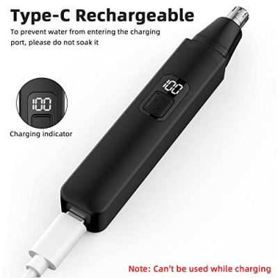 Tondeuse nez et oreilles VOTEYO rotative 360°, écran de puissance, vue principale